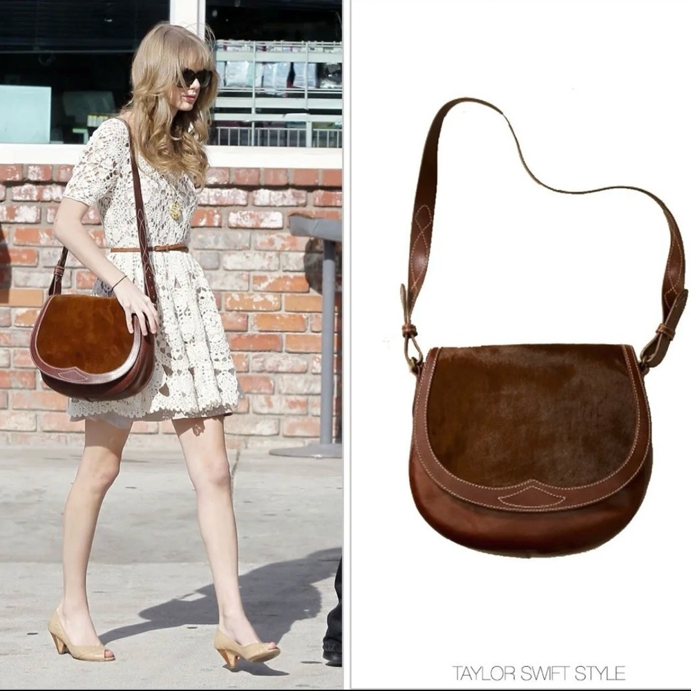 Ralph Lauren RUGBY Pony Hair Leather Saddle Bag (Rare!!) Seen on Taylor Swift